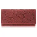 Damen floral rot RFID Leder Brieftasche Paolo Peruzzi T-25-RD - Rot
