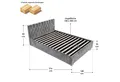Juskys Polsterbett Nizza, Stauraum, LED Licht, Chesterfield Steppung, Samtbezug