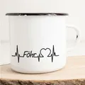 Emaille Tasse Föhr Vintage Geschenkidee Souvenir Präsent Wichtelgeschenk Mitbrin