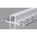 ENERGMiX LED Kabelabdeckung 2m Aluminium Profil Unterputz Rigips Trockenbau Schiene Kanalprofil mit Milchglasabdeckung Kanalsystem für LED Strips Profil V Silber