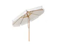 Sekey Sonnenschirm Ø 300 cm Sonnenschirm Holz Gartenschirm Knickbar, Sonnenschutz UPF 50+, LxB: 300,00x300,00 cm, Runder Terrassenschirm mit Volant