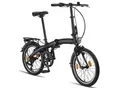 Licorne Bike Phoenix 2D, 20 Zoll Aluminium-Faltrad-Klapprad, Scheibenbremse, Discbremse, V-Bremse Faltfahrrad-Herren-Damen, 7 Gang Kettenschaltung - Folding City Bike, Alu-Rahmen, StVZO, Vorderlampe, Hinterlampe Farbe:Schwarz;Stil:V-Bremse