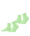 ESPRIT Damen Socken Basic Pure Multipack W Sso Baumwolle einfarbig 2 Paar, Grün After Eight 7134, 35-38