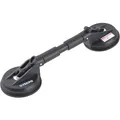 TECPO Gummi-Doppelsauger Ø 118 mm, Tragkraft Saugheber 100 kg, flexibler Kopf, Schnell-Lösehebel, ideal für Scheibenausbau & Transport, stabiler Handgriff, Aussparung für Ratschengurt, Länge 410 mm