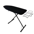 Platzsparendes Bügelbrett, klappbar und verstellbar in Schwarzem Stahl, Total Schwarz – Große Oberfläche 120 x 45 cm mit Unterstützung für Bügeleisen und Dampfbügelstation