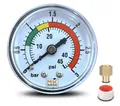 PoolfilterManometer 03 bar / 45 PSI, 1/4" BSP Messinganschluss axial, 2" Zif...
