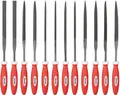 12-tlg. Nadelfeilen Set, 150mm, flach, rund, halbrund, dreikant, vierkant