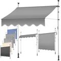 KESSER Klemmmarkise mit Handkurbel Balkon, Balkonmarkise ohne Bohren, UV-beständig höhenverstellbar wasserabweisend , Sonnenschutz, Terrassenüberdachung , einfache Montage