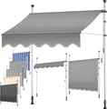 KESSER® Klemmmarkise mit Handkurbel Balkon, Balkonmarkise ohne Bohren, UV-beständig höhenverstellbar wasserabweisend , Sonnenschutz, Terrassenüberdachung , einfache Montage