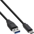 60er Bulk-Pack InLine® USB 3.2 Kabel, USB-C an A Stecker, schwarz, 2m Kabel USB USB 3.2