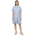 Cartoon Blusenkleid Damen mit Muster blau|weiß 40 EU