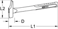 KS TOOLS Schreinerhammer, französische Form, 250g (142.2033)