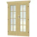 SKANHOLZ Doppeltür für Gartenhäuser, Holz, Natur - beige