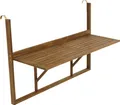 DEGAMO Balkonhängetisch Balkontisch Hängetisch 120x40cm klappbar, Akazie geölt