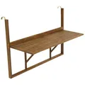 DEGAMO Balkonhängetisch 120x40cm klappbar, Grosse Ausführung, Akazienholz, FSC®-Zertifiziert Braun