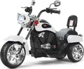 COSTWAY 6V Elektro Motorrad mit verstellbaren Scheinwerfer Kindermotorrad für Kinder ab 3 Jahren Weiß