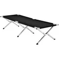 Tectake Feldbett Mit Aluminiumgestell  Klappbar Wetterfest  190 x 70 x 45 cm Schwarz