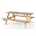 Oviala Garten-Sitzgruppe,, Braun, Holz, 1 Tabelle, 6-Sitzer, Rechteckig,rechteckig, Gartenmöbel, Gartenmöbel-Sets