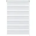 Doppelrollo Easyfix, GARDINIA, halbtransparent, mit Bohren/ohne Bohren, freihängend, segmentweise gewebter Stoff weiß 100 cm x 150 cm
