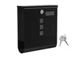 SONGMICS Briefkasten Postkasten, Schloss mit drehbarer Abdeckung, 30,5 x 9,5 x 33,3 cm, Sichtfenster, Namensschild, Zeitungsfach, einfache Montage, schwarz