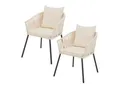 Juskys Rope Stühle 2er Set - mit Seilgeflecht & Polster -wetterfester & bis 160 kg belastbar - Beige