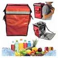 trends4cents Kühlbox isolierte Kühlbox, Rucksack 42 Liter, Klarsichthülle vorne vorhanden, für Werbung, Flyer, etc.. rot