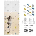 MAMOI® Kletterwand aus Holz für den Innenbereich mit 16 Klettergriffen | Kletterset mit Platten und Griffen | Holzschichplatte | Kletterwand