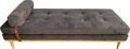 SalesFever Daybed | inkl. Kopf- und Nackenstütze | Bezug Strukturstoff | Gestell Heveaholz | B 180 x T 75 x H 42 cm | anthrazit – natur