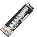 TECPO Steckschlüssel Satz 1/2" 1/4" 3/8" Zoll M4-M16 E4-E20 XZN Biteinsatz Stecknuss Set 4-24mm lang tief innen vielzahn Nuss (1/4" Torx)