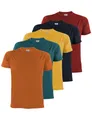 ALPIDEX Herren T-Shirts 5er Set Rundhals 100% Baumwolle Einfarbig Shirts Basic Shirt Kurzarm S M L XL XXL 3XL 4XL 5XL, Größe:S, Farbe:Desert