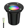 ledscom.de Bodeneinbauleuchte BOLI für außen, IP67, schwarz, rund, 108mm Ø inkl. LED RGB Lampe, smart 473lm