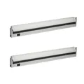 Oktaplex 2er Set LED Unterbauleuchte Küche Aluminium 10 W 230 V neutralweiß 4000K 60 cm Schwenkbare Unterschrankbeleuchtung Rota 800lm LED Lichtleiste mit Schalter