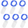 Jsdoin LED Mini Lichterkette mit Batterie, 6x20er Micro Lichterkette außen Batterie, 2M DIY kleine Lichterketten Wasserdicht für Party Hochzeit Weihnachten Beleuchtung Deko (Blau, 6 Pack)