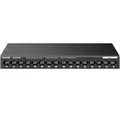 Tenda TEG1016M Switch 16 Port Gigabit Netzwerk Switch Wandmontage LAN Switch (Unmanaged, VLAN, Lüfterlos, Plug and Play, Metallgehäuse, Schwarz)