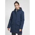 OXMO Parka OXTamila Wetterfester Wintermantel mit Kapuze und praktischen Taschen blau L