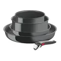 Tefal Ingenio Renew 5-teiliges Pfannenset 22/28 cm, Töpfe 16/20 cm, Abnehmbarer Griff, Induktion, Keramikbeschichtung, Thermo-Signalfunktion, recycelt, L2619002