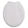 Style home Toilettendeckel WC-Sitz mit Absenkautomatik Holzkern Klobrille und Klodeckel mit Softclose-Mechanismus, O Form Toilet Seat, White Wood