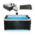 MSPA Whirlpool Oslo für 6 Personen - Indoor & Outdoor Pool mit LED, Zubehör & App - Hot Tub Grau