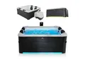 Whirlpool Oslo für 6 Personen - Indoor & Outdoor Pool mit LED, Zubehör & App - Hot Tub Grau