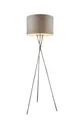GLOBO GUSTAV Stehleuchte Metall verchromt, 1x E27, 160 cm, grau Textilschirm, Fu