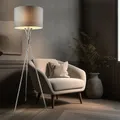 Stehleuchte Wohnraum Stativ Strahler Beistell Lese Lampe Textil Standleuchte