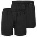 Schiesser Boxershorts Boxershorts Multipacks (2er Pack) lockere Passform, mit Eingriff, Gummizug schwarz 14