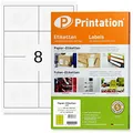 Printation Adressetiketten selbstklebend 97 x 67,7 mm blanko weiß - 800 Versandetiketten 97x67,7 Aufkleber auf 100 DIN A4 Bogen 2x4-8 pro Blatt - Etiketten Klebeetiketten Adressaufkleber 3660 4782