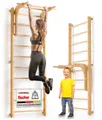 gurkler Sprossenwand für Erwachsene und Kinder, (Kletterwand und Sprossenwand Kinderzimmer), inkl. Klimmzugstange & Dip-Station