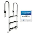 AREBOS Poolleiter Einbauleiter Schwimmbad Treppe Einstiegsleiter 3 Stufen Leiter