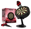 Karella Mini Dartboard Bulli, Miniatur Dartscheibe Ø 15 cm mit verstellbarem Metallständer, Set inkl. 6 Minidarts (Steel), für Zuhause, Schreibtisch, Deko, Geschenk
