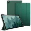 Fintie Hülle für Samsung Galaxy Tab A11+ Plus 11" 2025 / Tab A9+ Plus 11 Zoll 2023 Tablet, Ultradünn Schutzhülle mit Translucent Rückseite Cover, Dunkelgrün