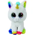 TY Einhorn 15 cm weiß/bunt mit Glitzeraugen Kuscheltier Pixy - Bunt