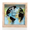 Logbuch-Verlag Spardose Reisekasse Geschenk Geburtstag Hochzeit Weltkarte Globus Motiv braun bunt Sparbüchse für Reise Urlaub 15 cm