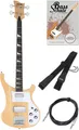 E-Bass Lumberjack Longscale Set Pro RB-400N Sondermodell Natur Gurt Kabel Schule